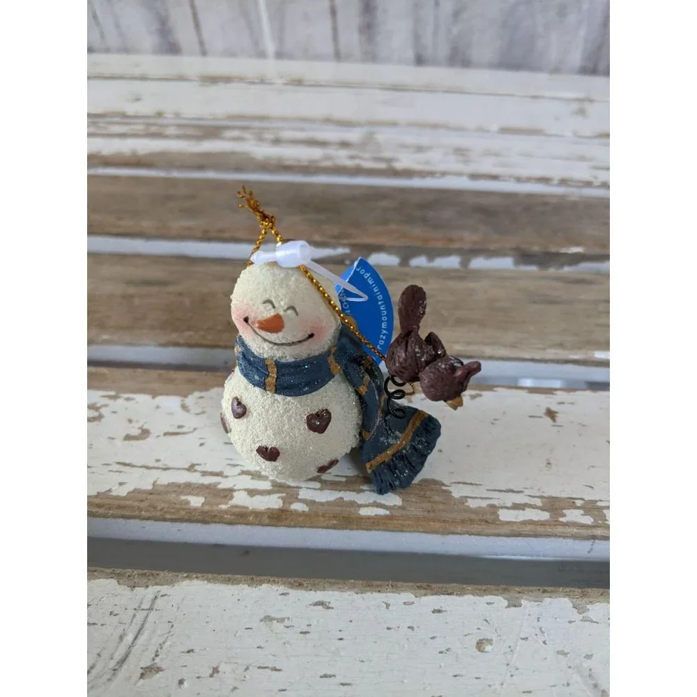 Crazy mountain‎ snowman hearts Cardinal mini orname